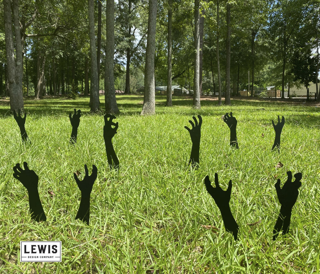 Zombie Hands Metal Yard Stakes | Halloween Lawn Decor Set - Fabs things