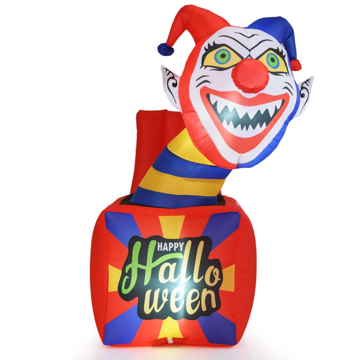 6 Ft Halloween Inflatable Clown with LED Lights for Indoor Outdoor Porch - Fabs things