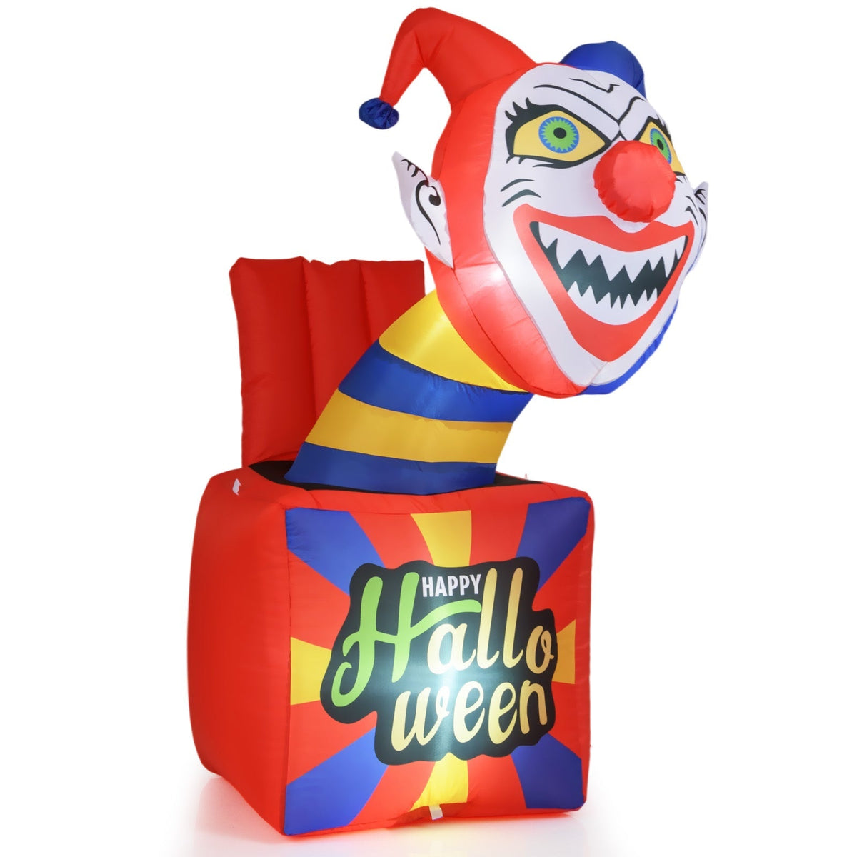 6 Ft Halloween Inflatable Clown with LED Lights for Indoor Outdoor Porch - Fabs things