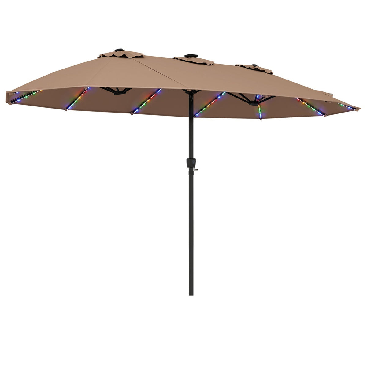 15.5 ft Patio Umbrella with Solar LED Lights & Crank - Fabs things
