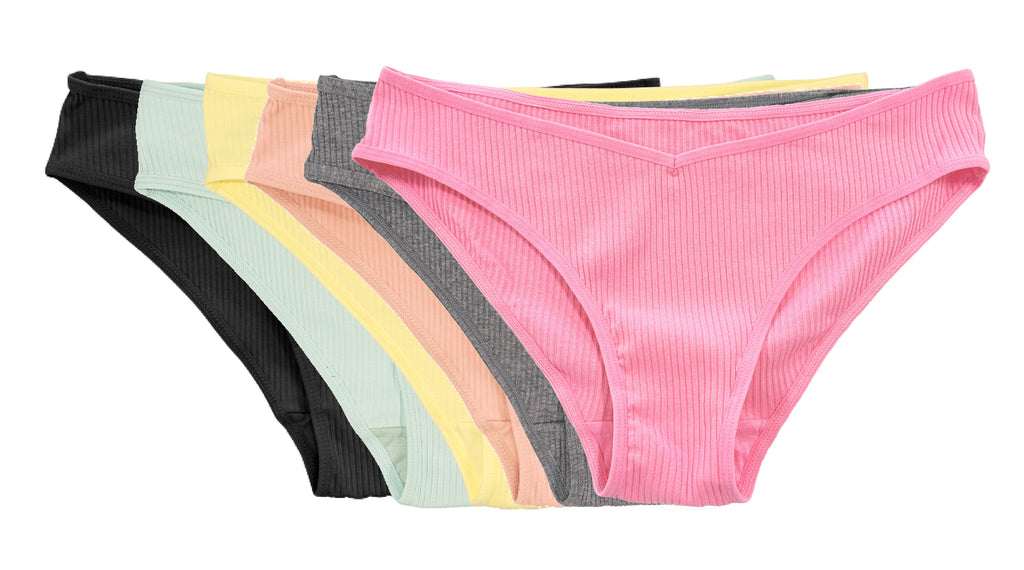 Cotton Rib Bikini Surprise 6 Pack, XS-2X - Fabs things