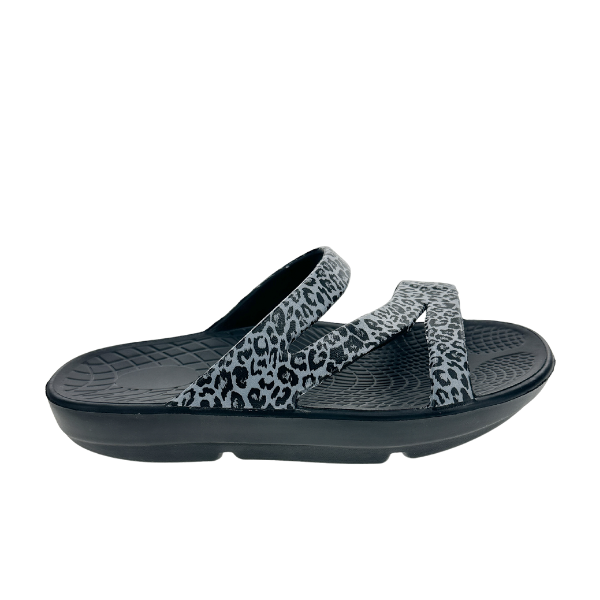 Sovella Active Recovery Sandals Women's PF Slide Black/Leopard - Fabs things