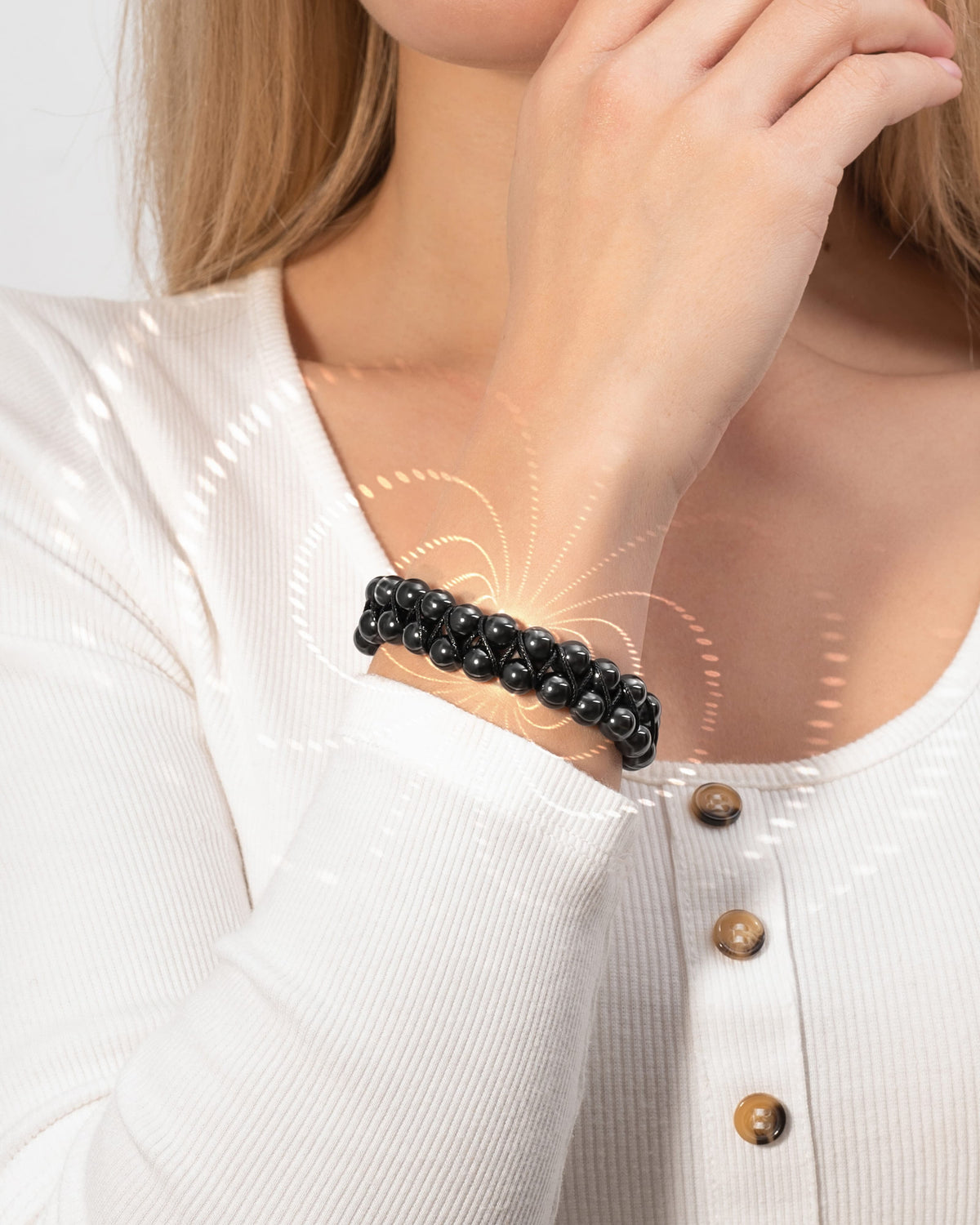 High Power Magnetic Hematite Bracelet Double Row - Fabs things