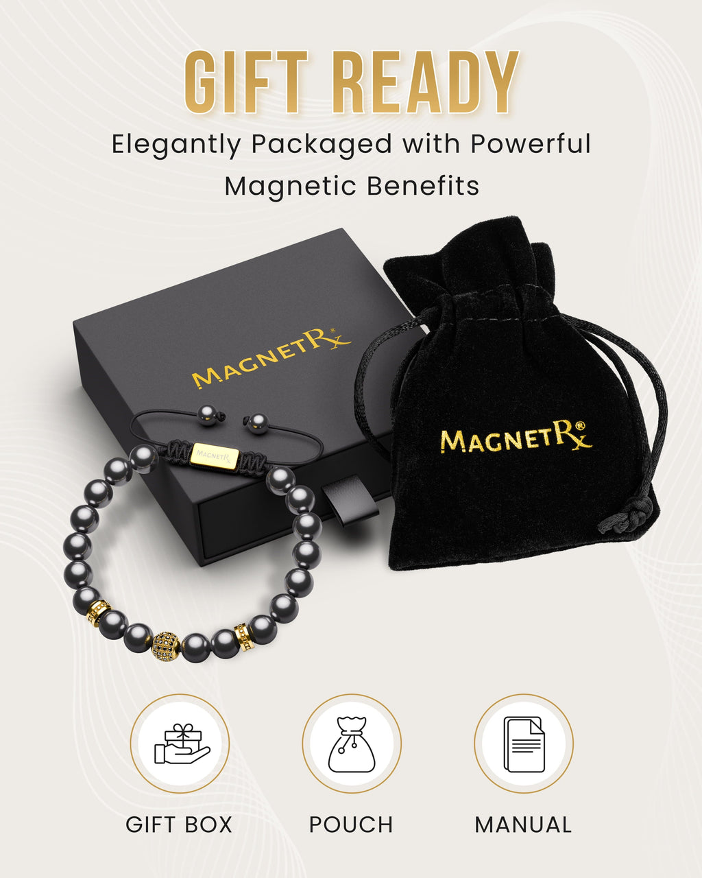 High Power Magnetic Hematite Bracelet Gold Zeus - Fabs things