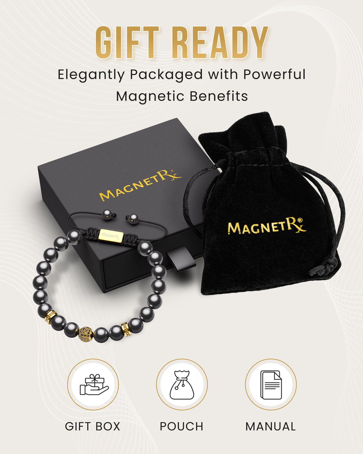 High Power Magnetic Hematite Bracelet Gold Zeus - Fabs things