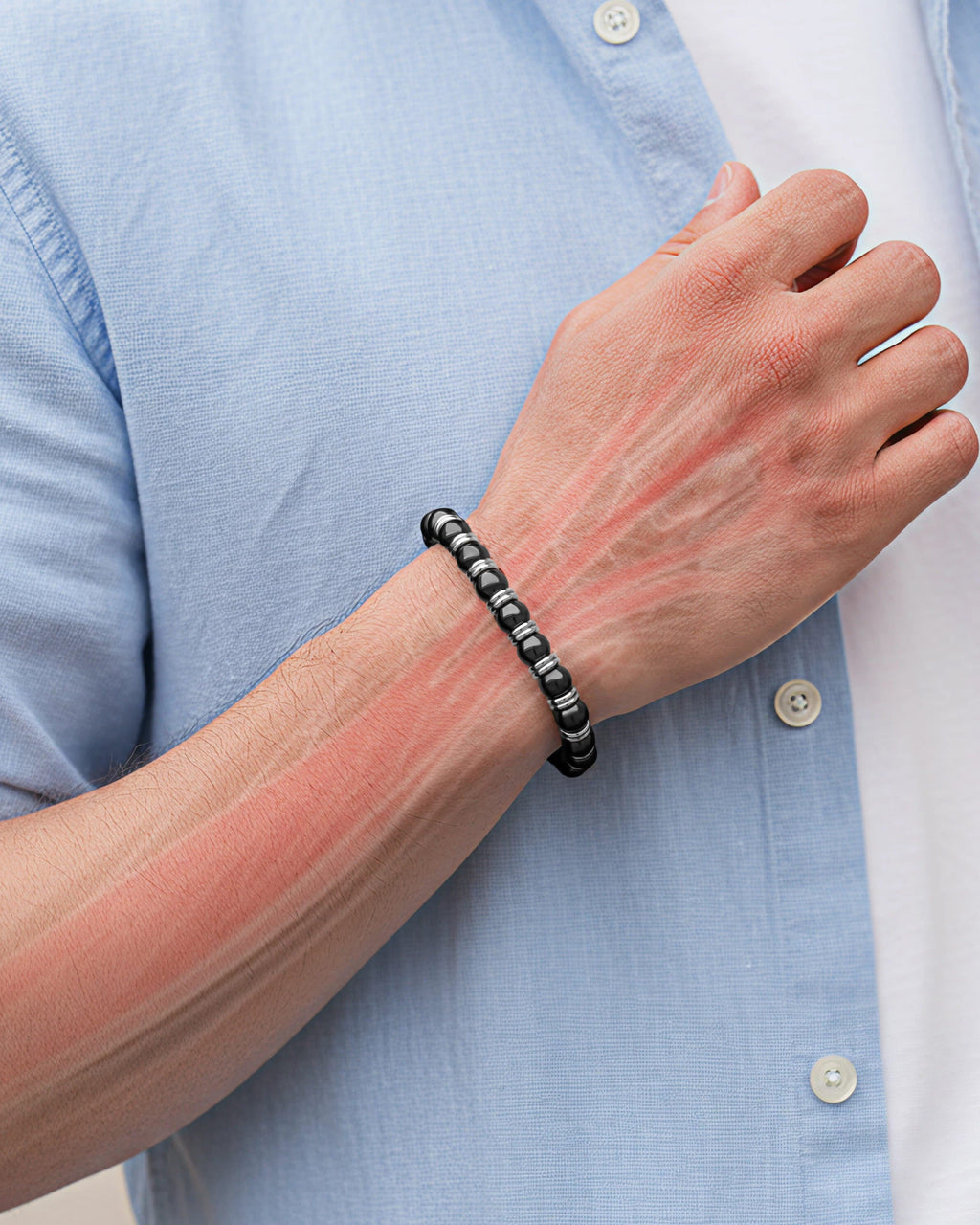 High Power Magnetic Hematite Bracelet Silver Titan - Fabs things