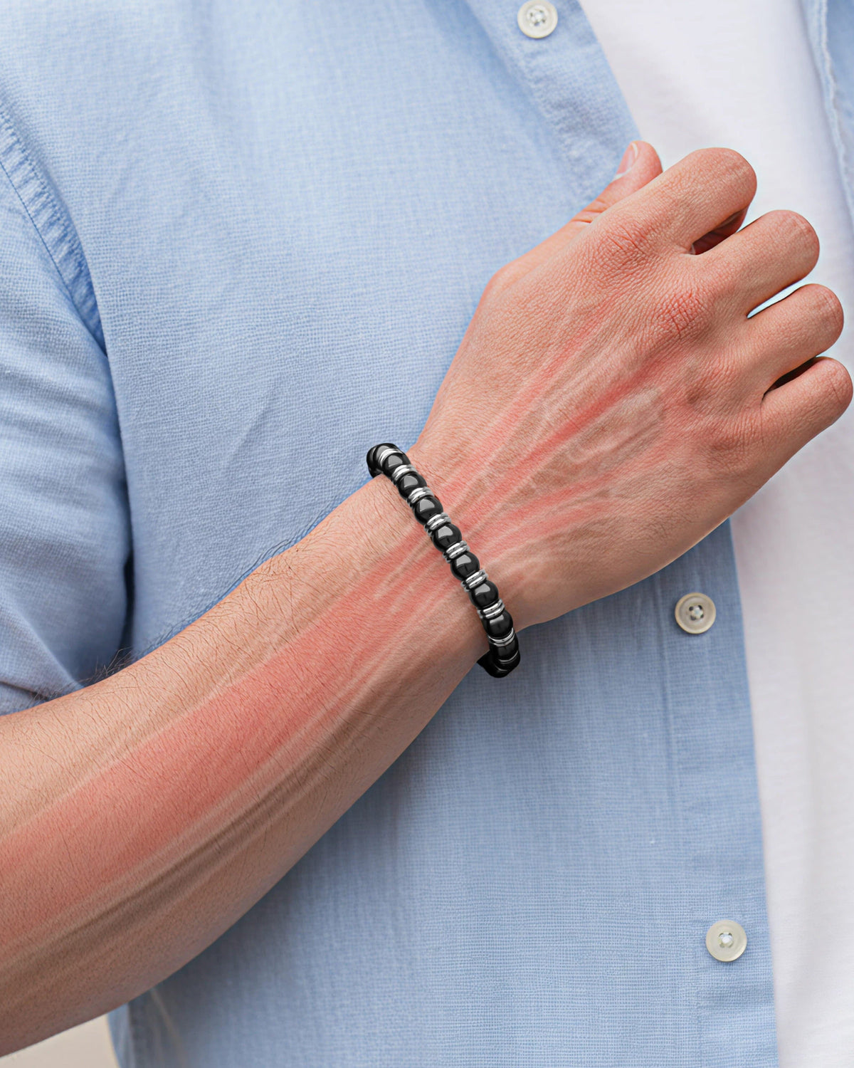 High Power Magnetic Hematite Bracelet Silver Titan - Fabs things