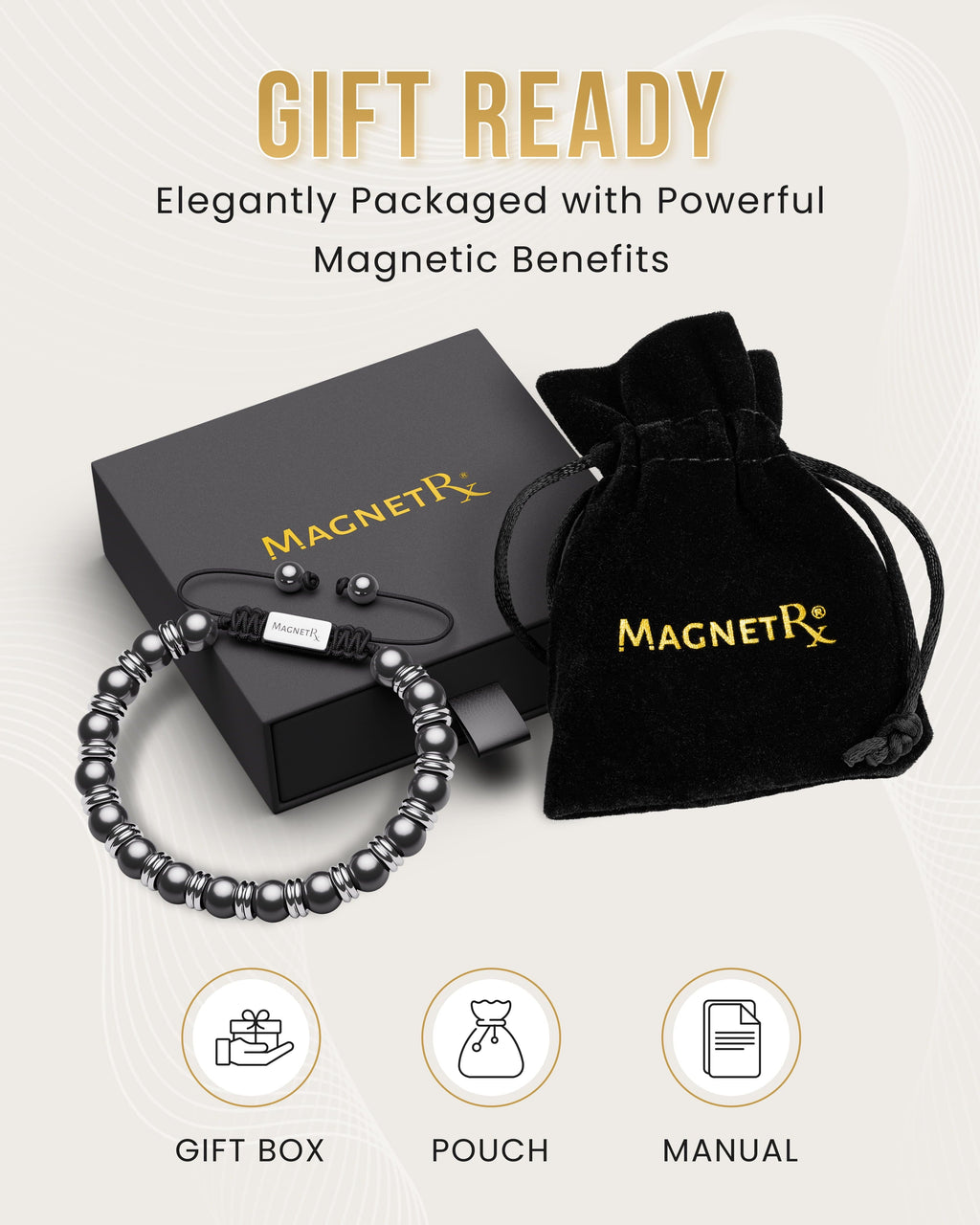 High Power Magnetic Hematite Bracelet Silver Titan - Fabs things