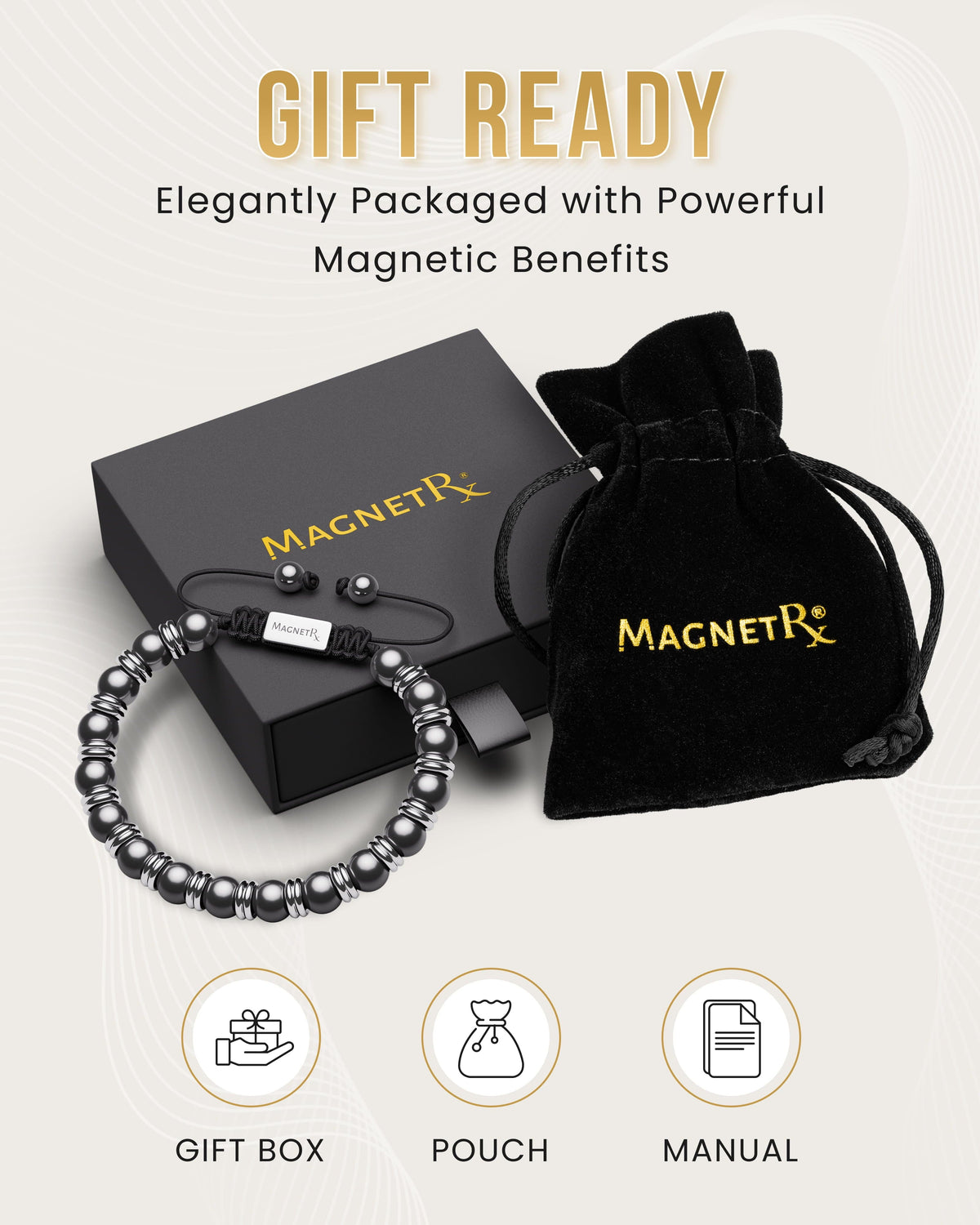 High Power Magnetic Hematite Bracelet Silver Titan - Fabs things