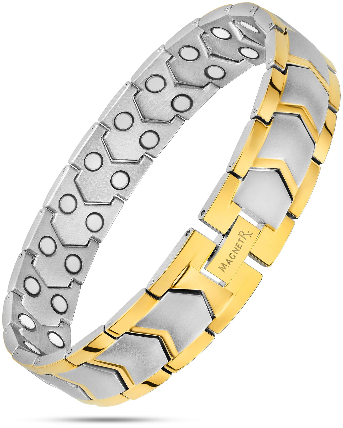 Ultra Strength Silver & Gold Arrow Chain Magnetic Therapy Bracelet - Fabs things