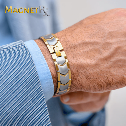 Ultra Strength Silver & Gold Arrow Chain Magnetic Therapy Bracelet - Fabs things