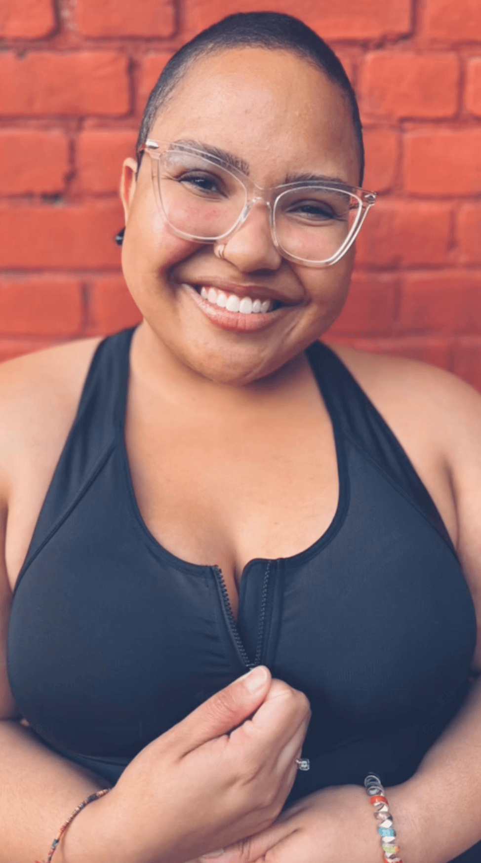 Hero Front‑Closure Sports Bra - Black - Fabs things