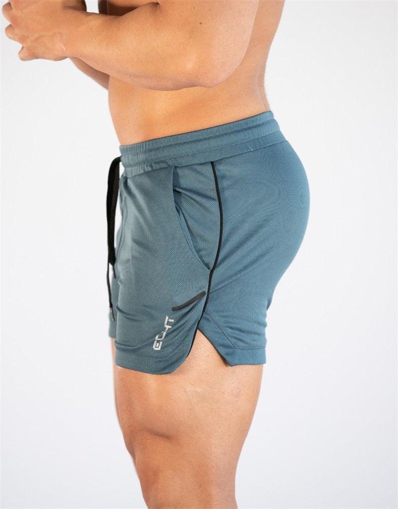 Men's Gym Training Shorts Men Sports Casual Clothing Fitness Workout Running Grid quick-drying compression Shorts Athletics Quick Dry Active Running Bodybuilding Shorts with Pockets - Fabs things