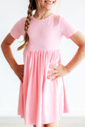 Bubblegum Pink S/S Pocket Twirl Dress - Fabs things