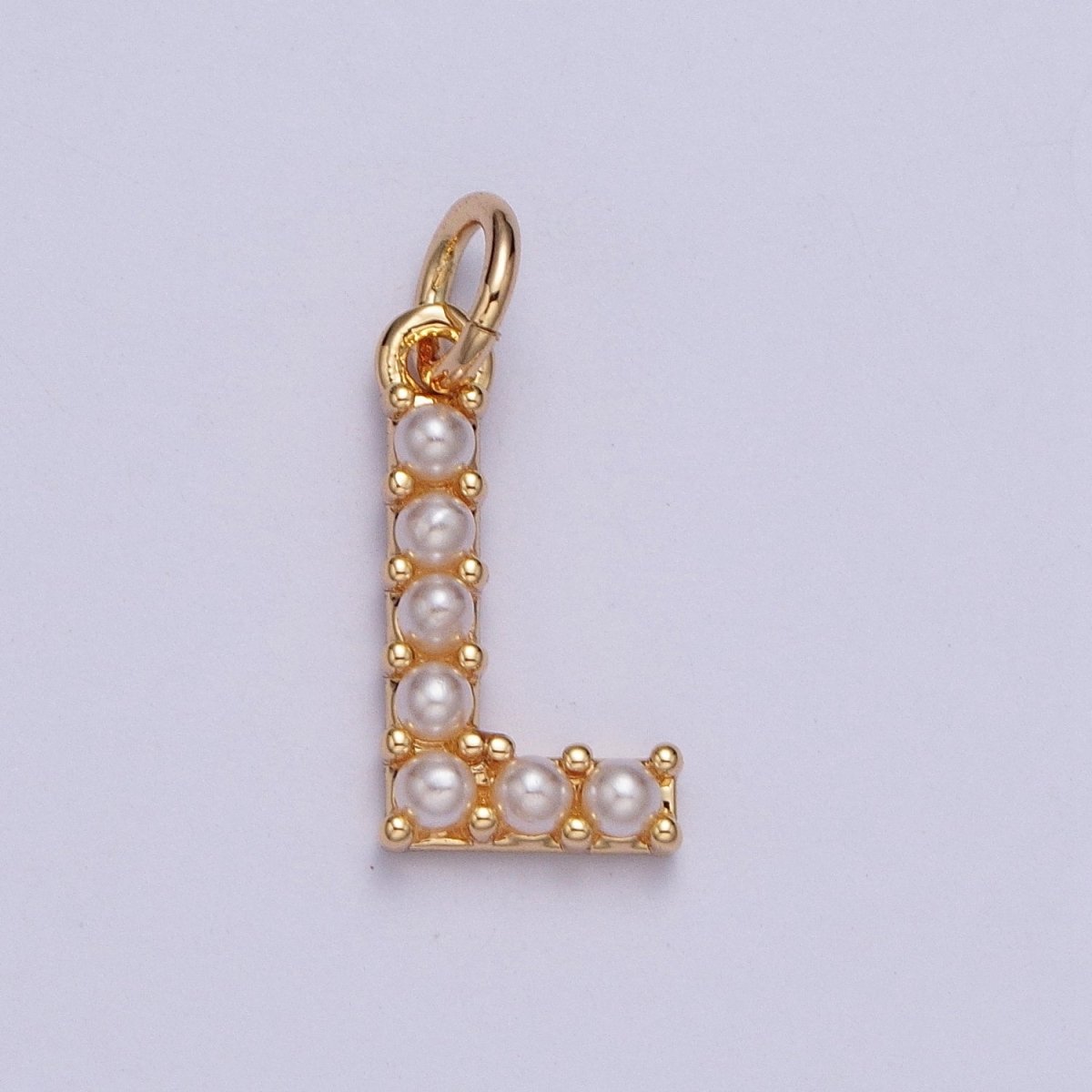 Mini Alphabet Pearl Charm Tiny Pearl Initial Charm 16K Gold Filled Charm for Personalized Jewelry | A-313-A-325 - Fabs things