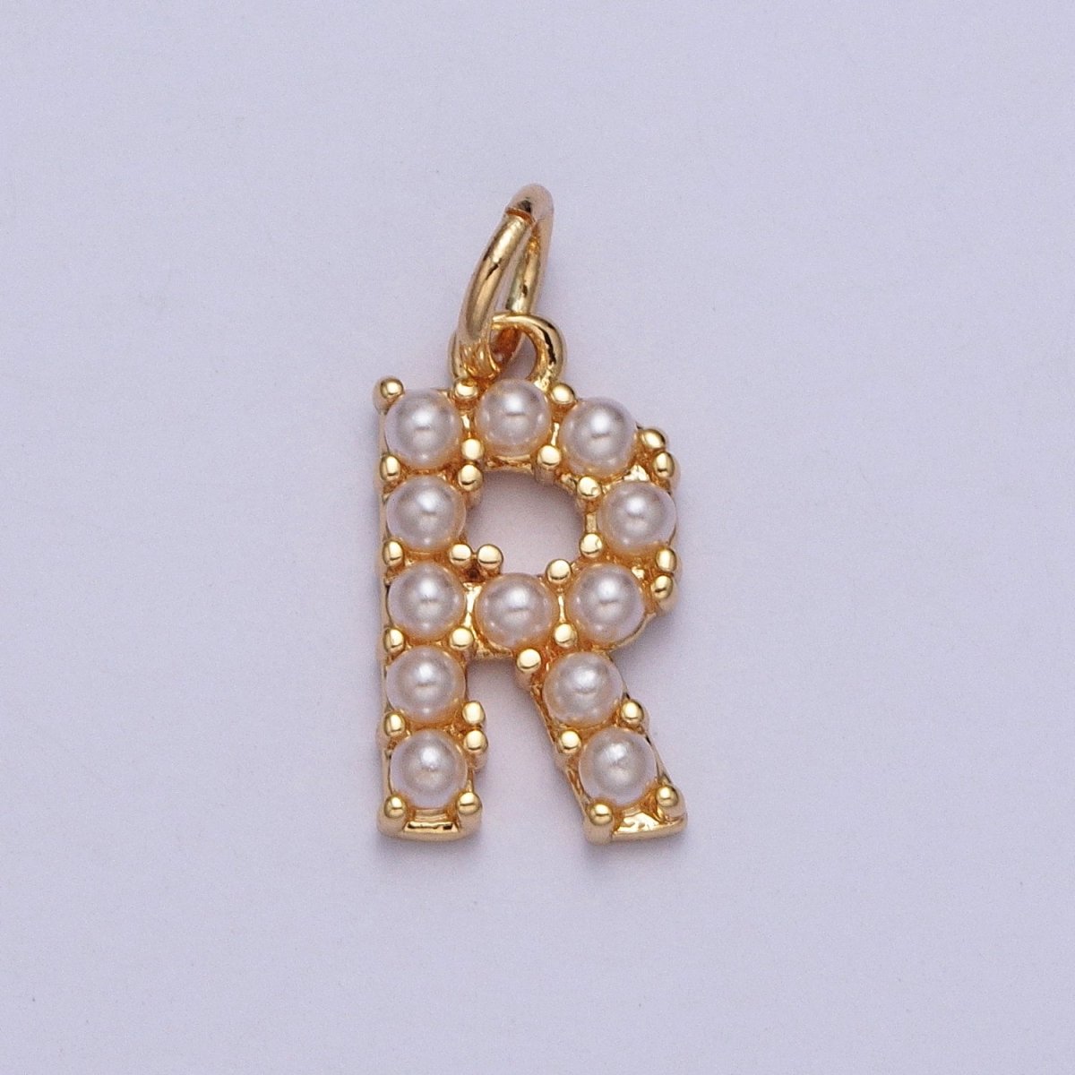 Mini Alphabet Pearl Charm Tiny Pearl Initial Charm 16K Gold Filled Charm for Personalized Jewelry | A-313-A-325 - Fabs things