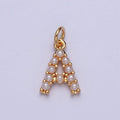 Mini Alphabet Pearl Charm Tiny Pearl Initial Charm 16K Gold Filled Charm for Personalized Jewelry | A-313-A-325