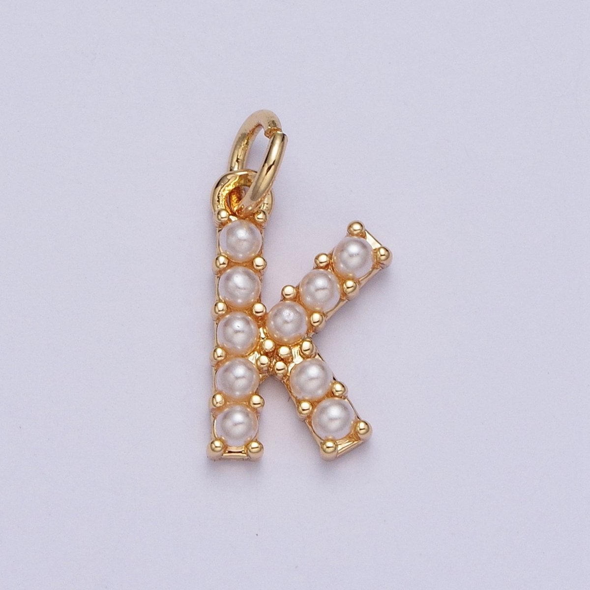Mini Alphabet Pearl Charm Tiny Pearl Initial Charm 16K Gold Filled Charm for Personalized Jewelry | A-313-A-325 - Fabs things