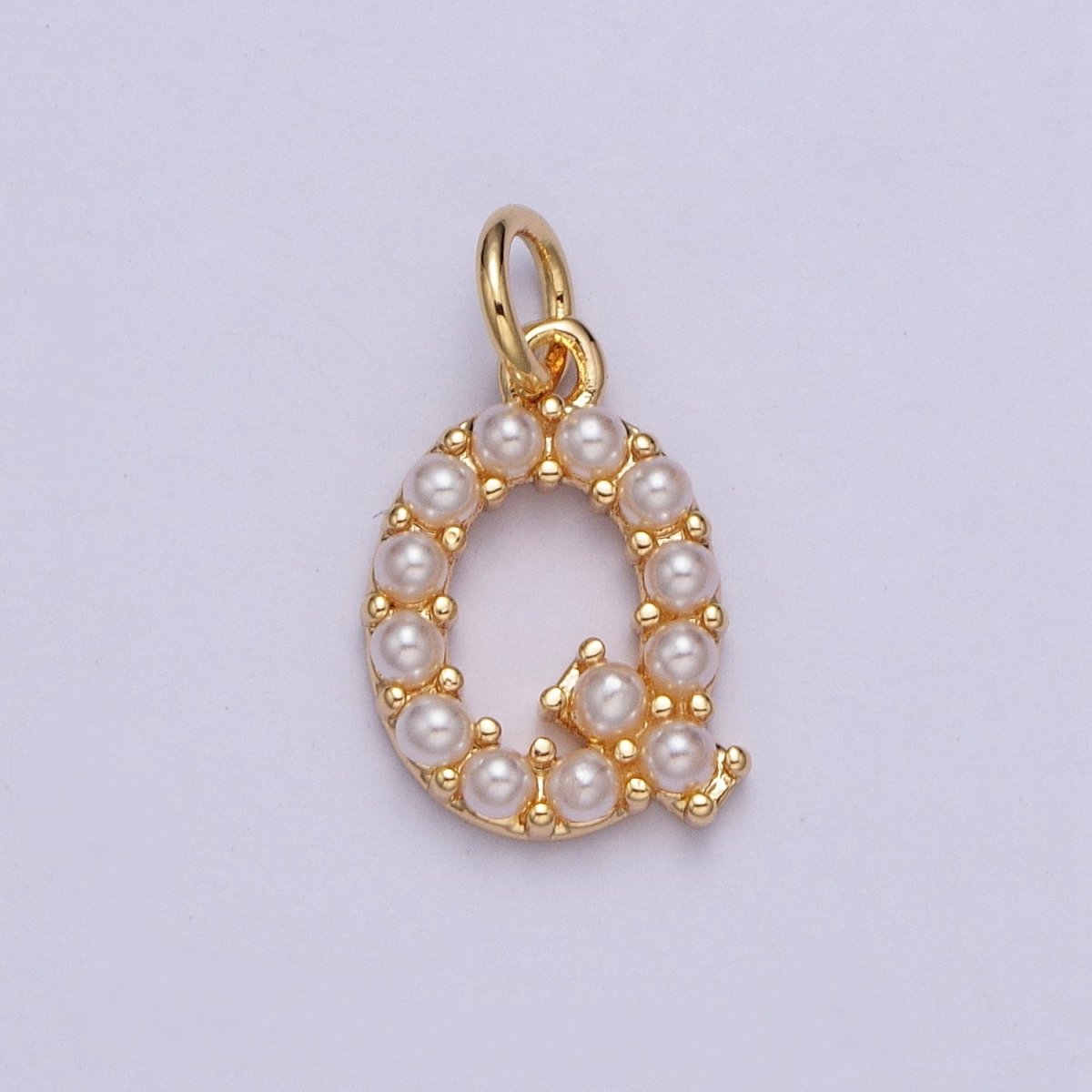 Mini Alphabet Pearl Charm Tiny Pearl Initial Charm 16K Gold Filled Charm for Personalized Jewelry | A-313-A-325 - Fabs things