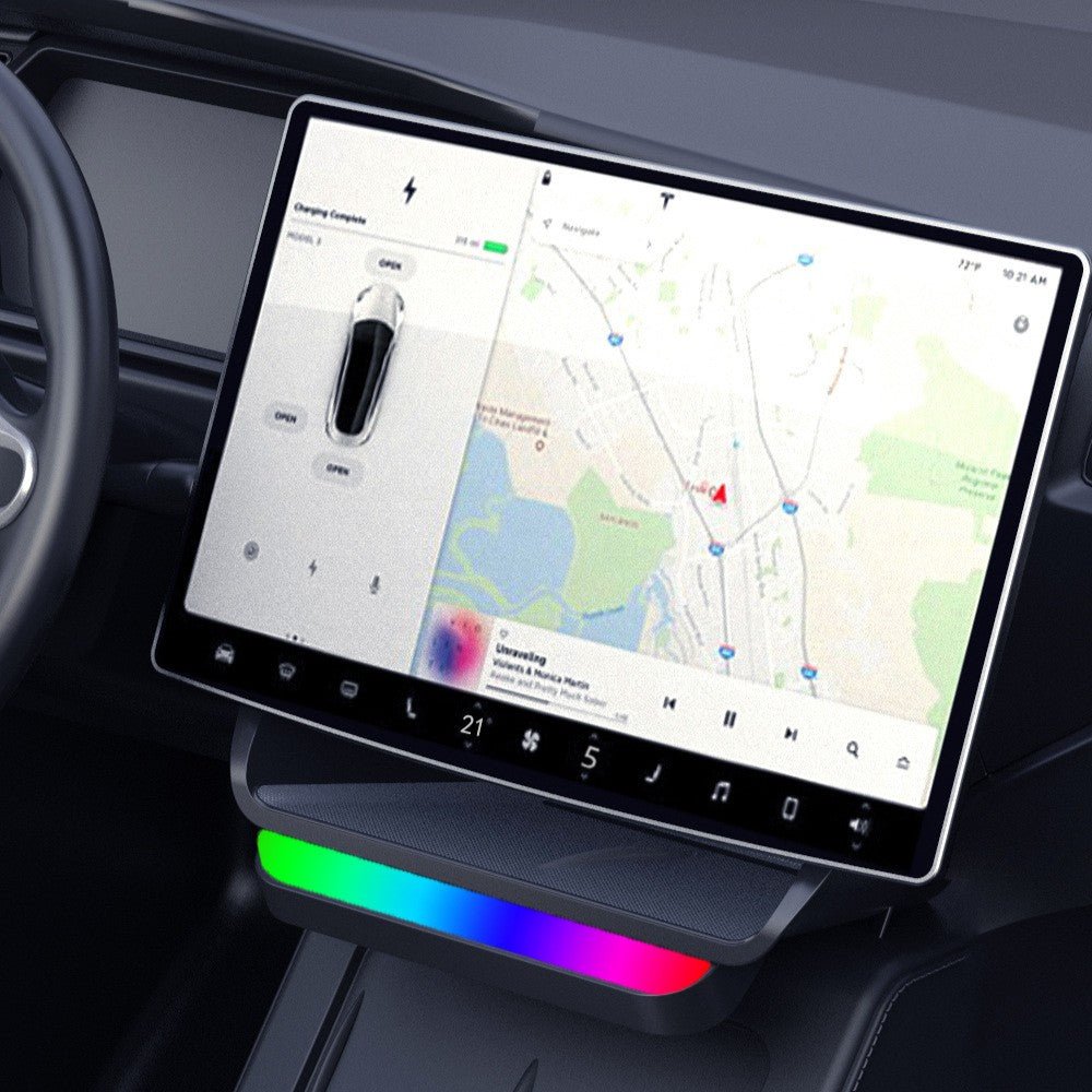 Model 3 Highland / New Model Y Under Screen Storage Box Center Console Organizer With Ambient Lighting - Fabs things