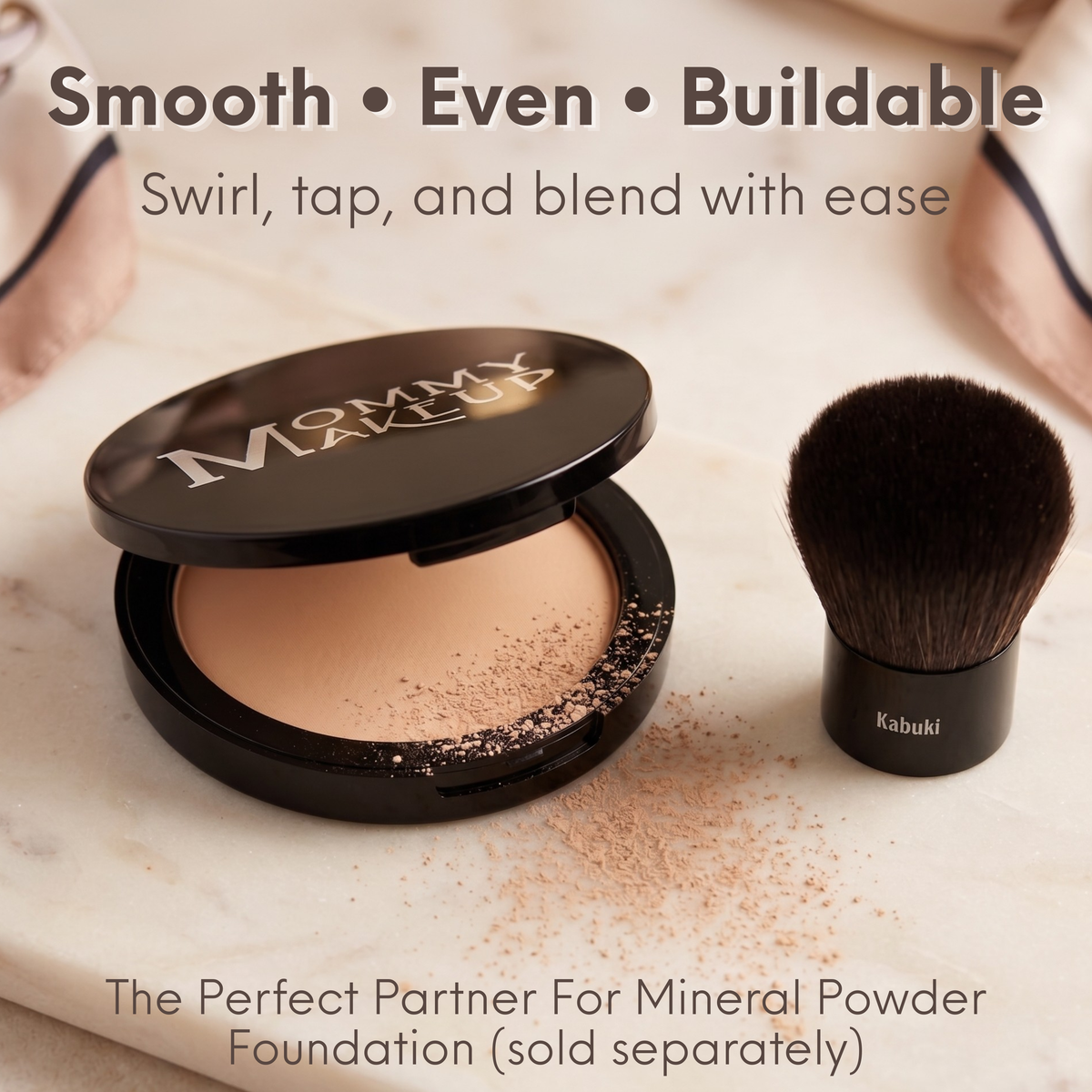 Kabuki Brush - Hand cut, Vegan, Cruelty-Free Mineral Makeup Brush - Fabs things