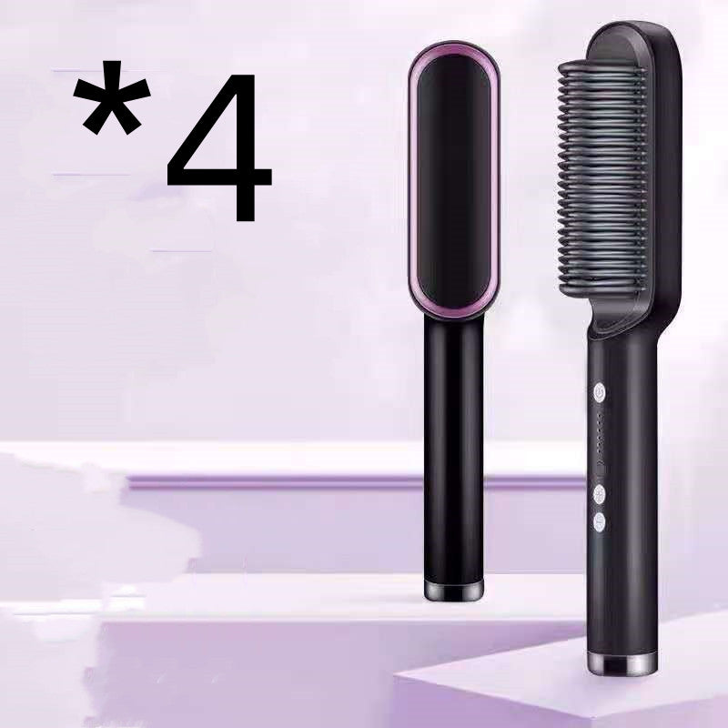 New 2 In 1 Hair Straightener Hot Comb Negative Ion Curling Tong Dual-purpose Electric Hair Brush - Fabs things