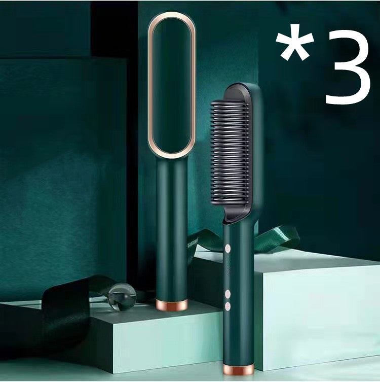 New 2 In 1 Hair Straightener Hot Comb Negative Ion Curling Tong Dual-purpose Electric Hair Brush - Fabs things