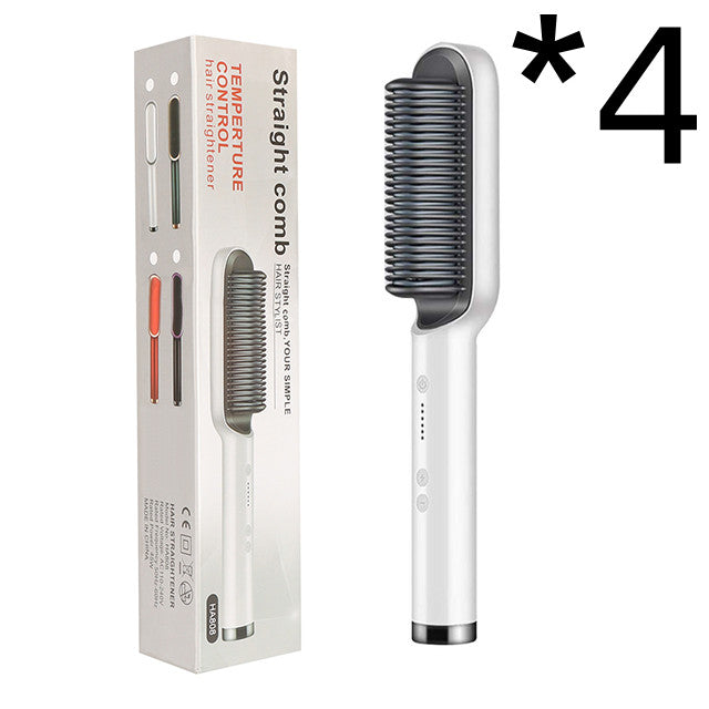 New 2 In 1 Hair Straightener Hot Comb Negative Ion Curling Tong Dual-purpose Electric Hair Brush - Fabs things