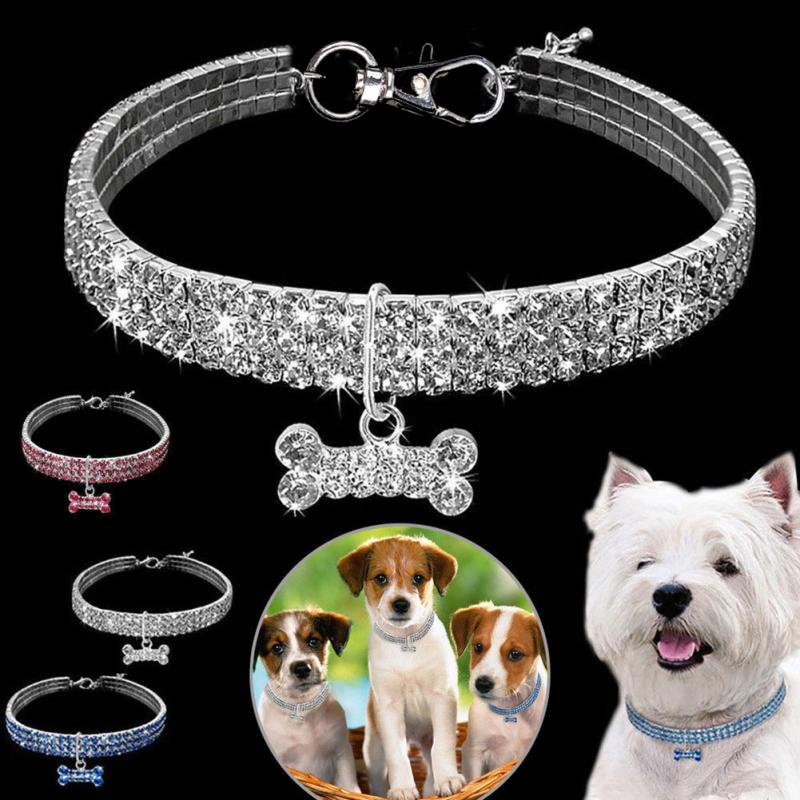 Bling Rhinestone Dog Collar Crystal Puppy Chihuahua Pet Dog Collars Leash For Small Medium Dogs Cats - Fabs things