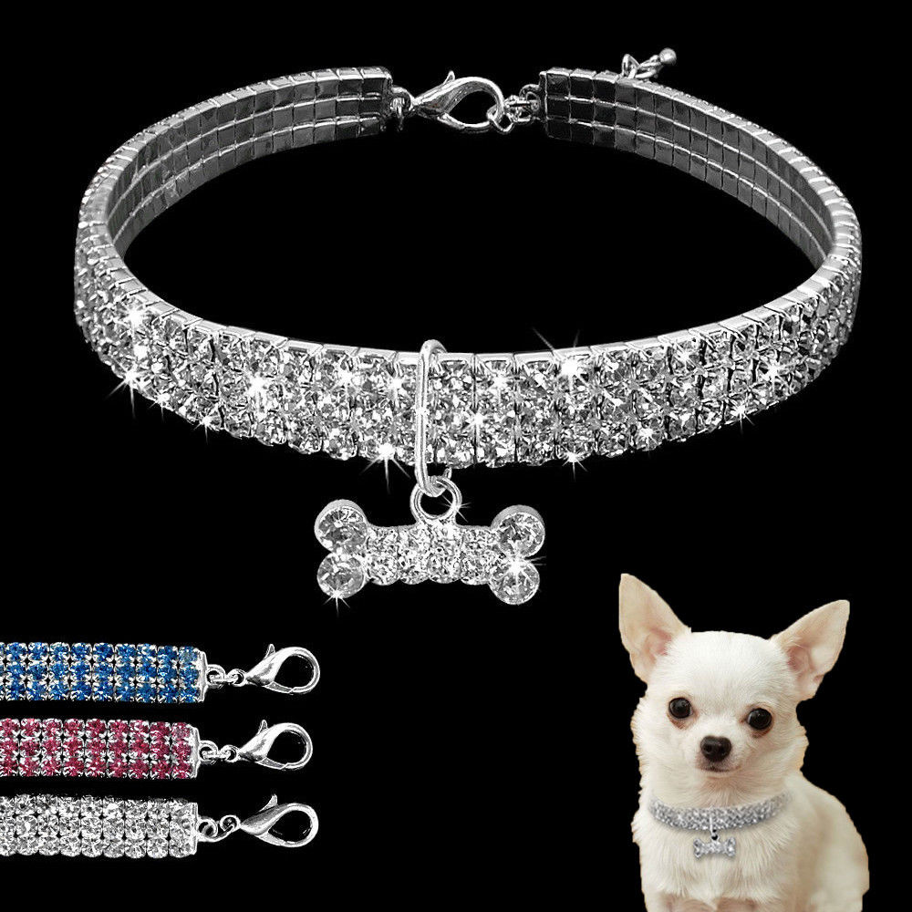 Bling Rhinestone Dog Collar Crystal Puppy Chihuahua Pet Dog Collars Leash For Small Medium Dogs Cats - Fabs things