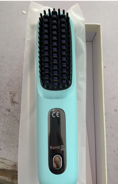 2 In 1 Straight Hair Comb Wireless Hair Straightener Brush Hair Fast Heating Portable Hot Curler USB Charging - Fabs things