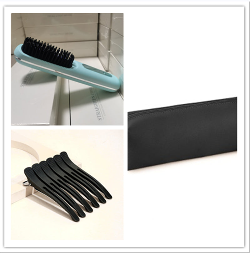 2 In 1 Straight Hair Comb Wireless Hair Straightener Brush Hair Fast Heating Portable Hot Curler USB Charging - Fabs things