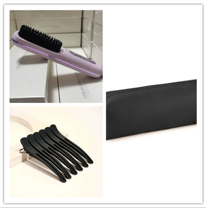 2 In 1 Straight Hair Comb Wireless Hair Straightener Brush Hair Fast Heating Portable Hot Curler USB Charging - Fabs things