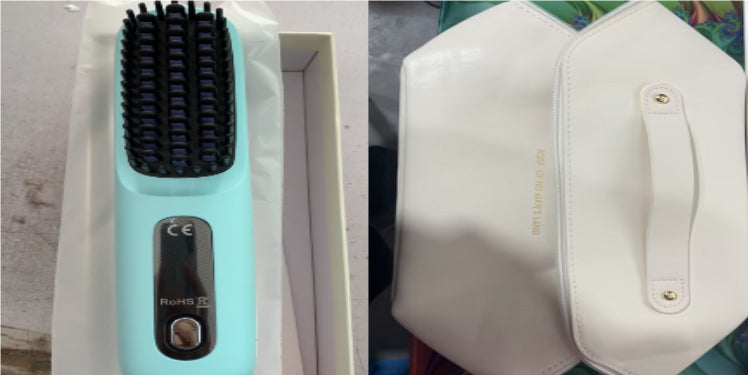 2 In 1 Straight Hair Comb Wireless Hair Straightener Brush Hair Fast Heating Portable Hot Curler USB Charging - Fabs things