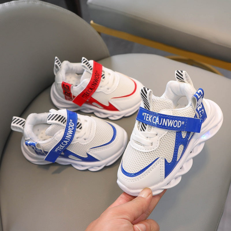 Children's Alphabet Webbing Mesh Breathable Kids Luminous Shoes Casual Sports Shoes - Fabs things
