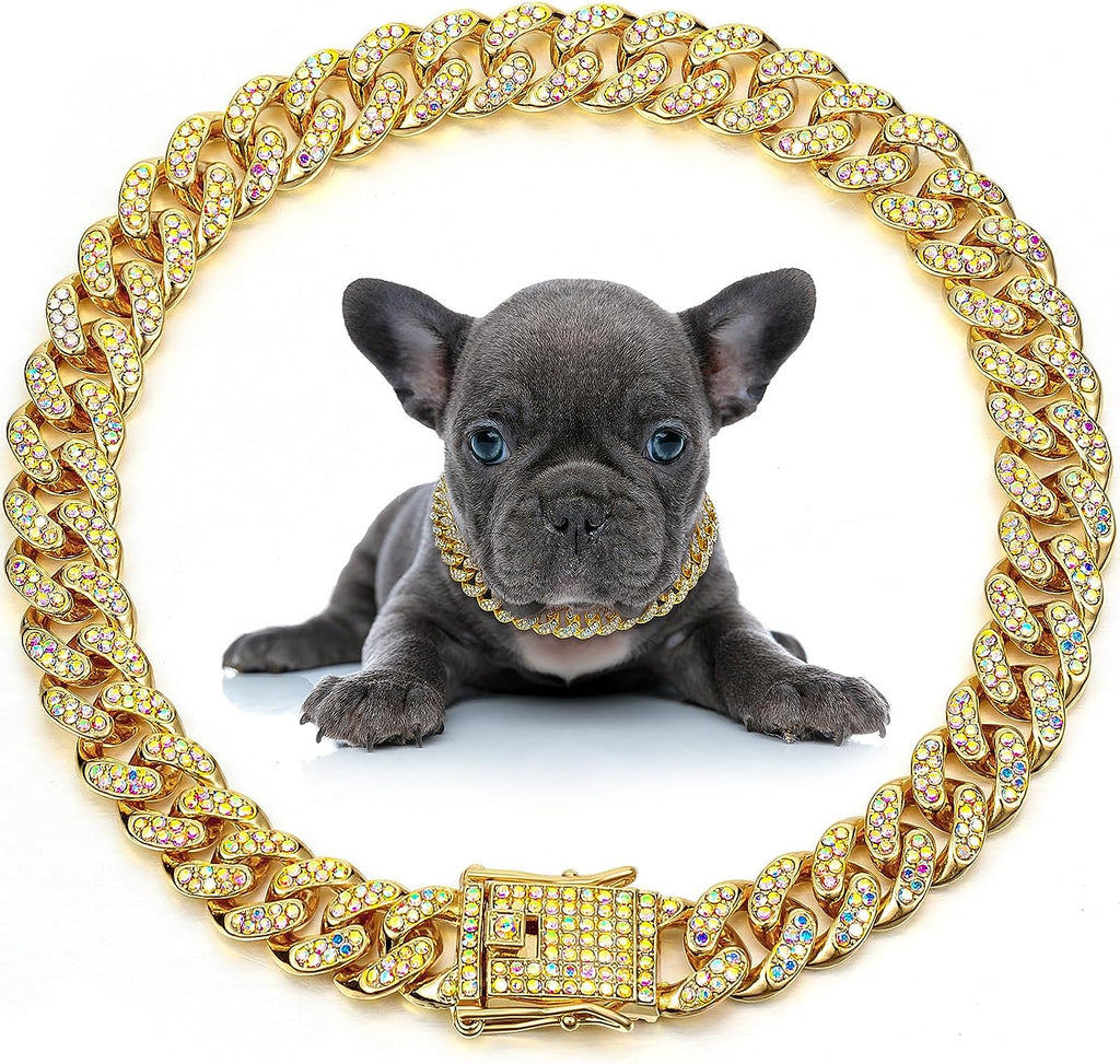 Dog Necklace Metal Cat Chain Pet Crystal Collar Jewelry Accessories For Small Medium Large Dogs Cats - Fabs things