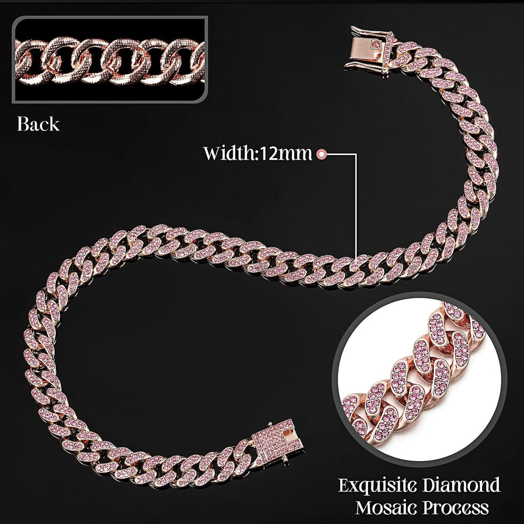 Dog Necklace Metal Cat Chain Pet Crystal Collar Jewelry Accessories For Small Medium Large Dogs Cats - Fabs things