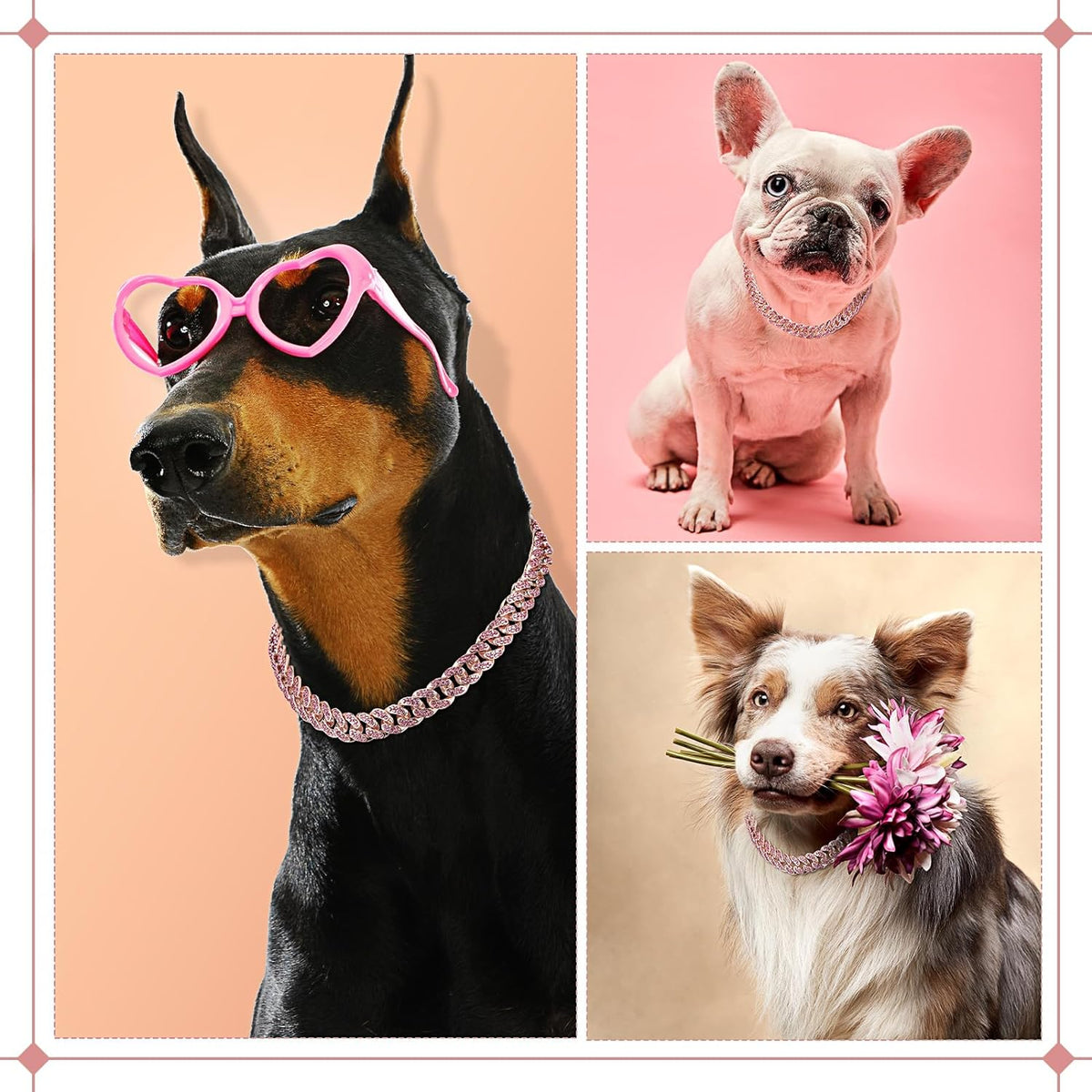 Dog Necklace Metal Cat Chain Pet Crystal Collar Jewelry Accessories For Small Medium Large Dogs Cats - Fabs things