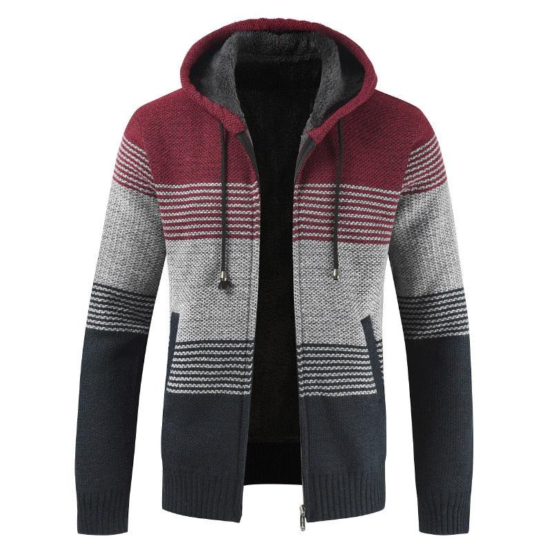 New Autumn Winter Jacket Men Warm Casual Slim Fit Fleece Jacket Elegant Jackets For Men Warm Soft Sweater Solid Jackets Casual Business Men Clothing Lightweight Hooded Jackets - Fabs things