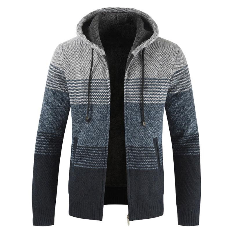 New Autumn Winter Jacket Men Warm Casual Slim Fit Fleece Jacket Elegant Jackets For Men Warm Soft Sweater Solid Jackets Casual Business Men Clothing Lightweight Hooded Jackets - Fabs things