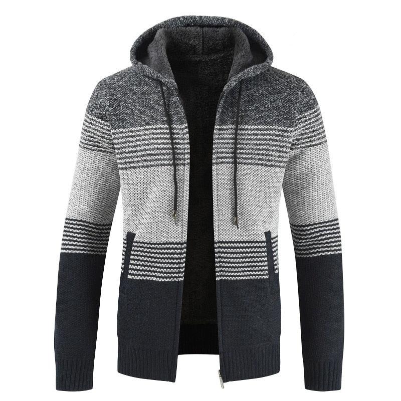 New Autumn Winter Jacket Men Warm Casual Slim Fit Fleece Jacket Elegant Jackets For Men Warm Soft Sweater Solid Jackets Casual Business Men Clothing Lightweight Hooded Jackets - Fabs things