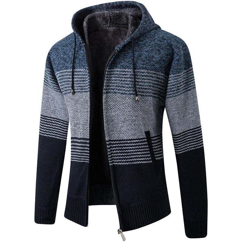 New Autumn Winter Jacket Men Warm Casual Slim Fit Fleece Jacket Elegant Jackets For Men Warm Soft Sweater Solid Jackets Casual Business Men Clothing Lightweight Hooded Jackets - Fabs things