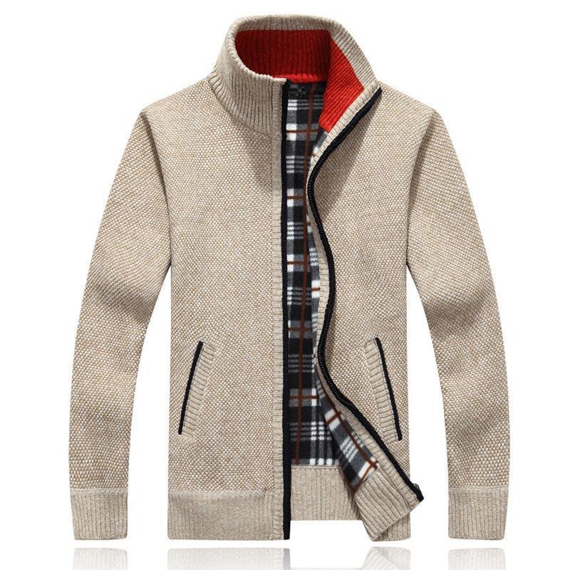 New Autumn Winter Jacket Men Warm Casual Slim Fit Fleece Jacket Elegant Jackets For Men Warm Soft Sweater Solid Jackets Casual Business Men Clothing Lightweight Hooded Jackets - Fabs things