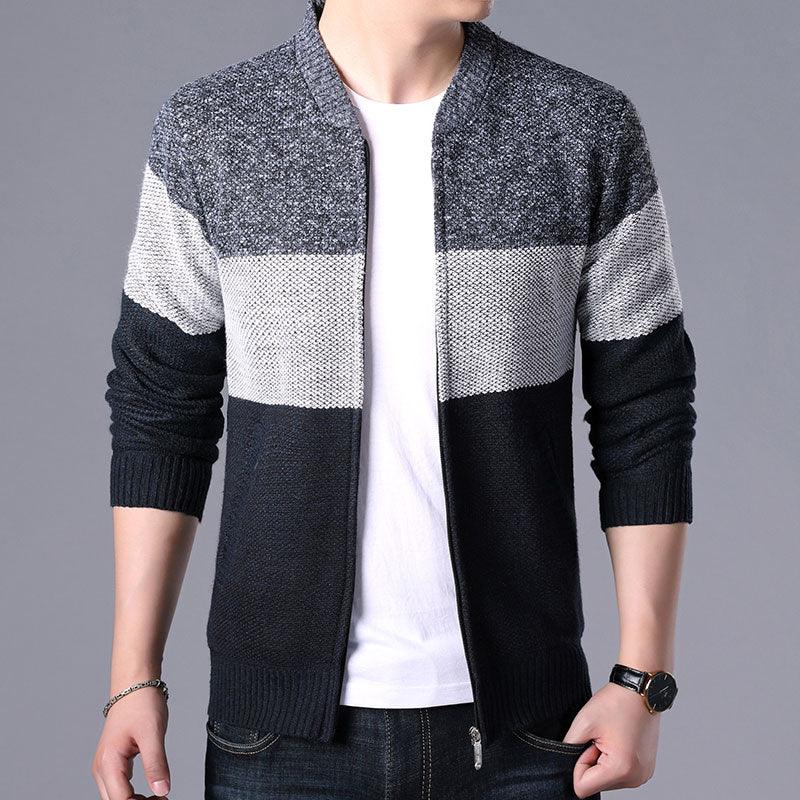 New Autumn Winter Jacket Men Warm Casual Slim Fit Fleece Jacket Elegant Jackets For Men Warm Soft Sweater Solid Jackets Casual Business Men Clothing Lightweight Hooded Jackets - Fabs things
