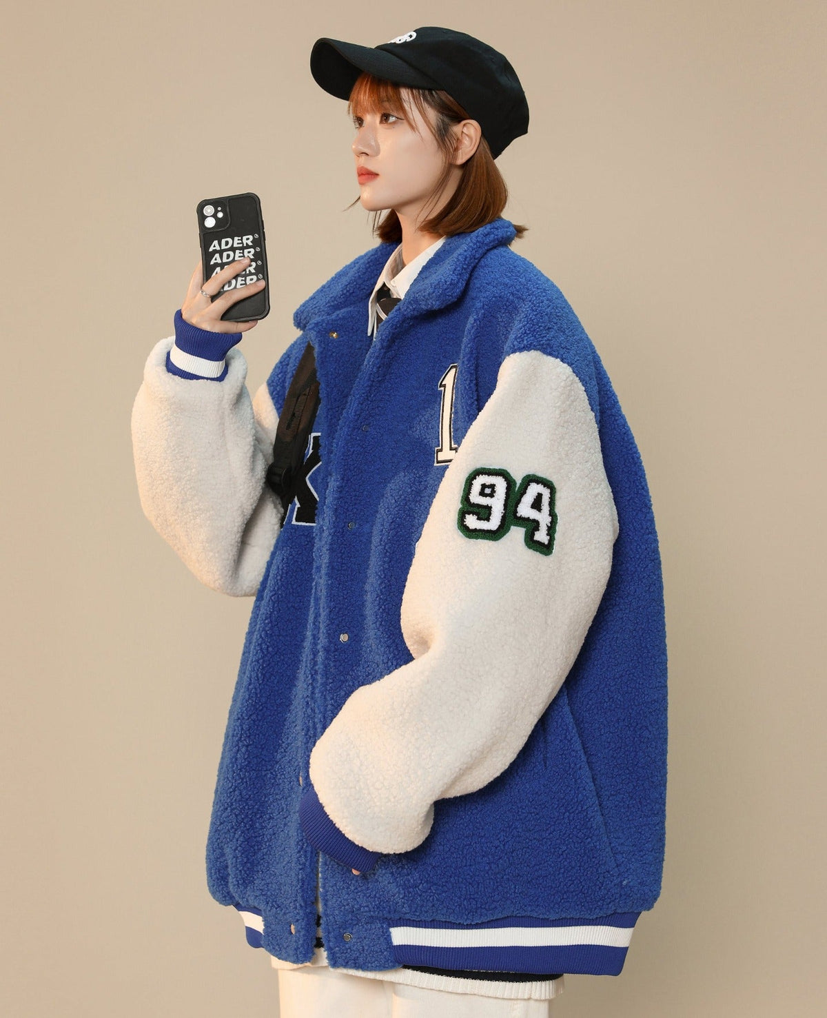 Women's Year 94 Furry Varsity Jacket - Fabs things