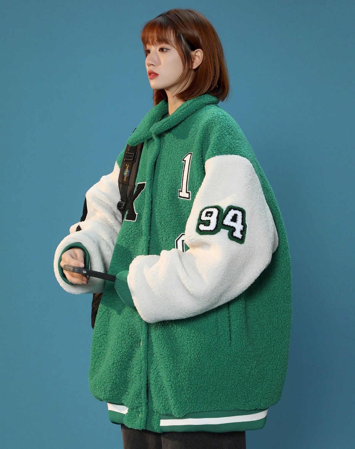 Women's Year 94 Furry Varsity Jacket - Fabs things
