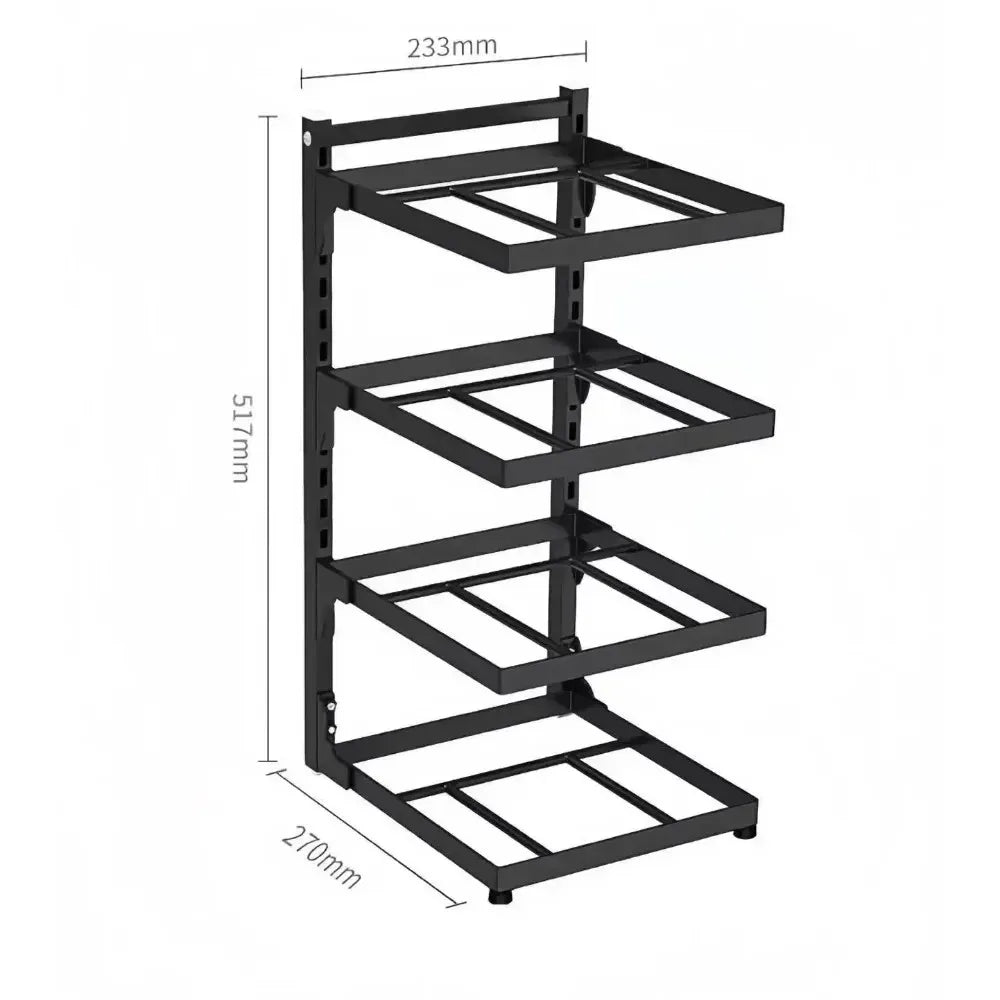 4-Tier Adjustable Pot Rack for Home Use Cookware Storage Rack Under-Sink/Countertop Storage Rack - Fabs things