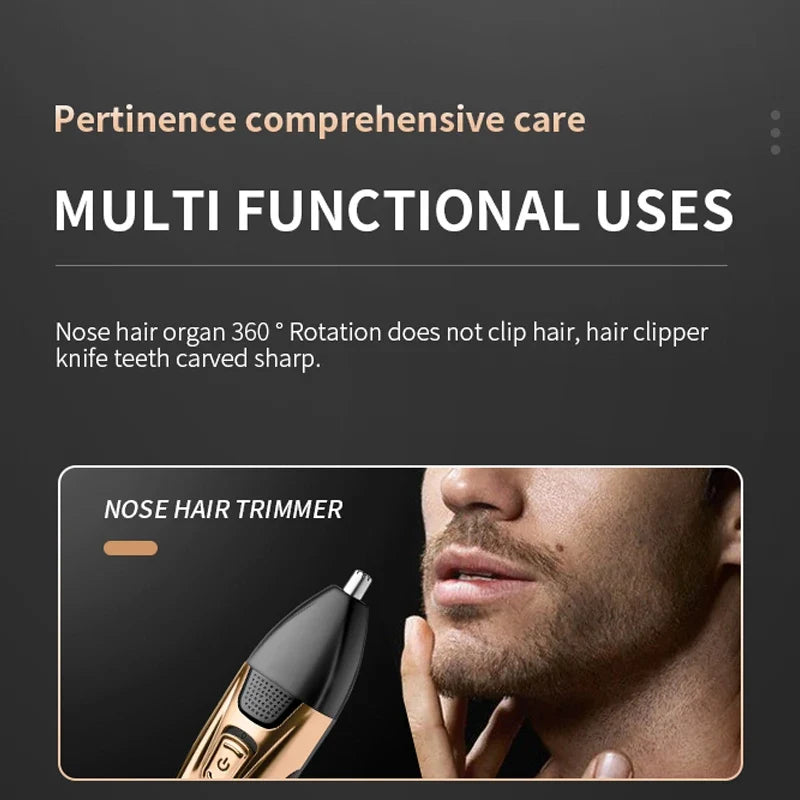 Kemei 3in1 Grooming Kit Electric Shaver For Men Beard Hair Trimmer Body Nose Ear Shaving Machine Face Razor Rechargeable - Fabs things