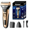 Kemei 3in1 Grooming Kit Electric Shaver For Men Beard Hair Trimmer Body Nose Ear Shaving Machine Face Razor Rechargeable - Fabs things