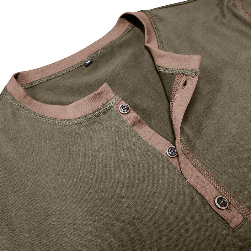Fashion Short-sleeved Polo Shirt Summer Button V-neck T-shirt Tops Mens Clothing - Fabs things